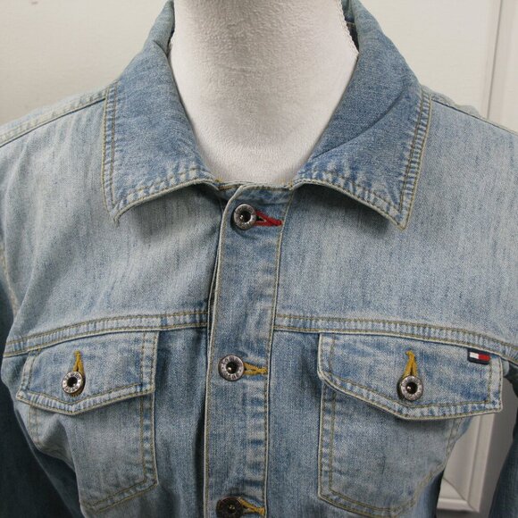 Tommy Hilfiger Light Blue Denim Jean Jacket Size Medium - Picture 2 of 6